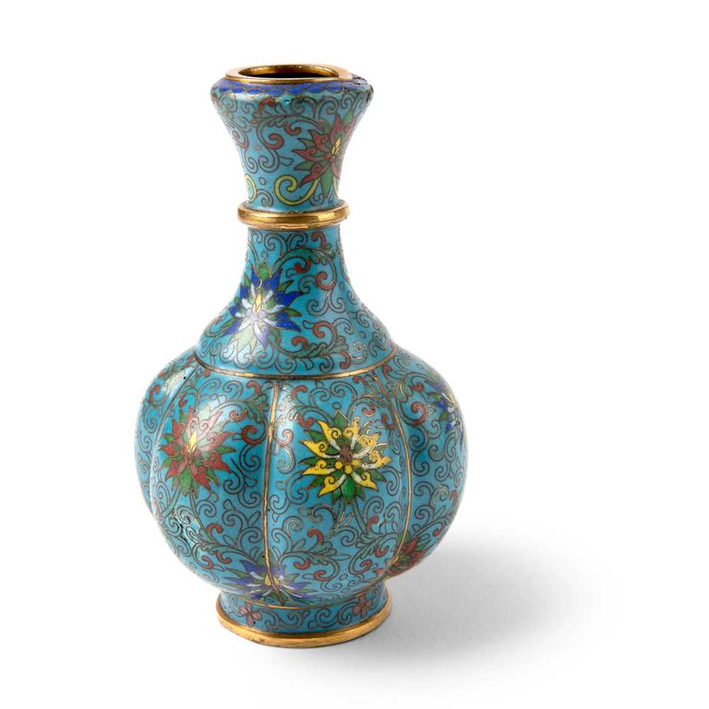 CLOISONN ENAMEL LOTUS VASE LATE 2cbe42