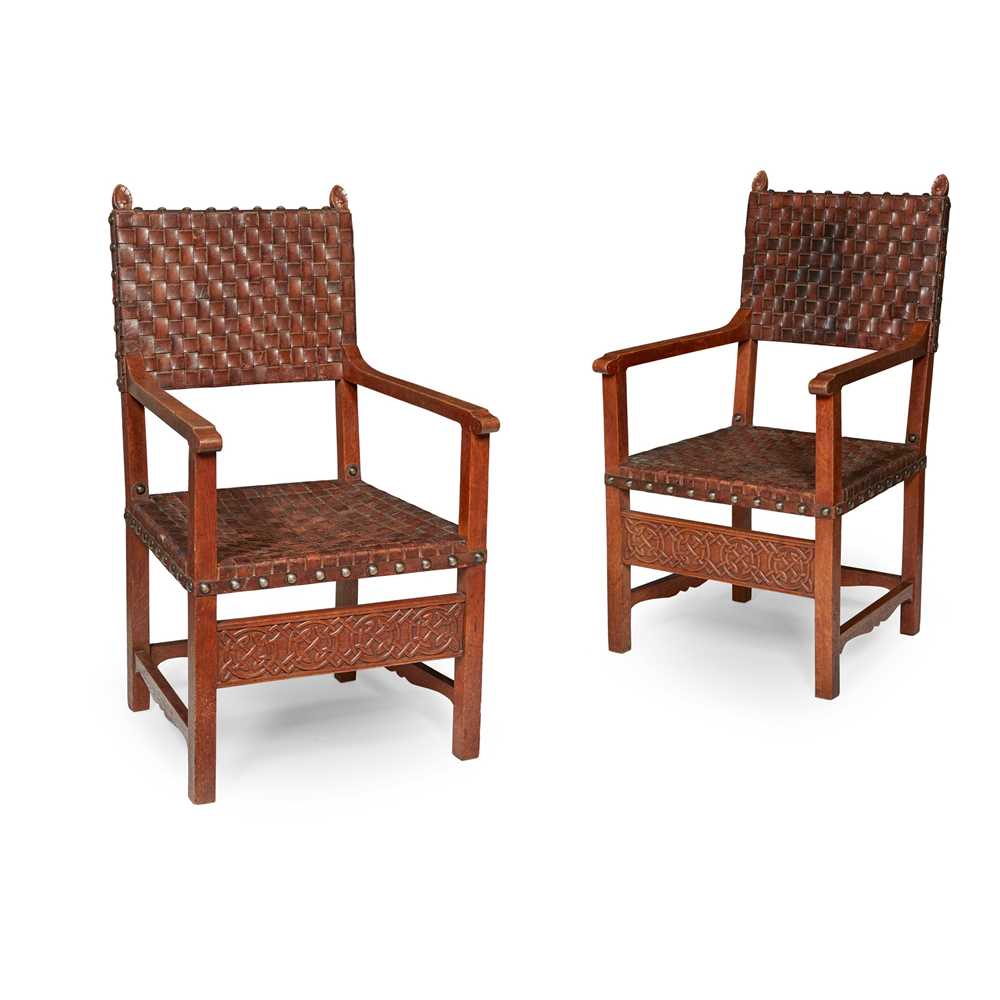 ENGLISH PAIR OF ARTS CRAFTS ARMCHAIRS  2cc44f