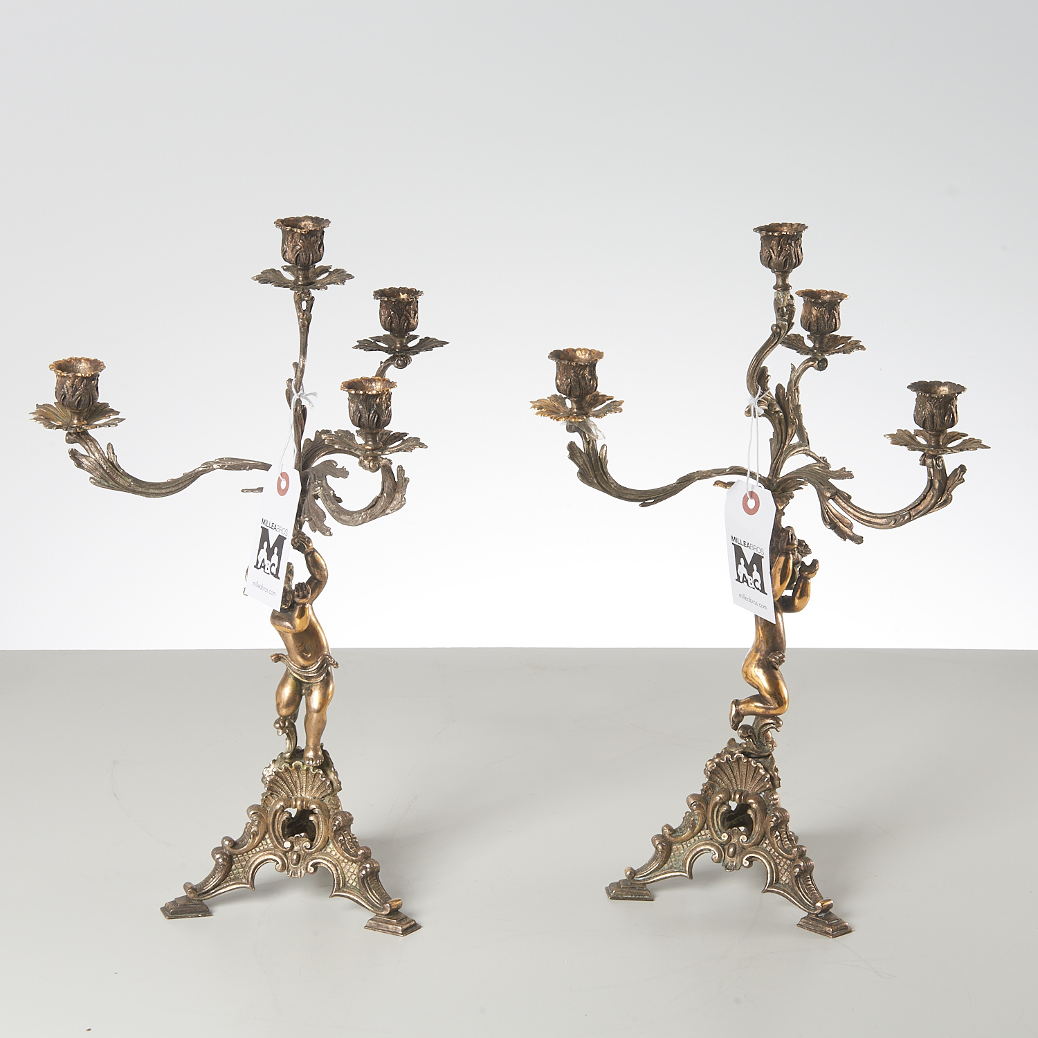 PAIR CONTINENTAL ROCOCO STYLE VERMEIL