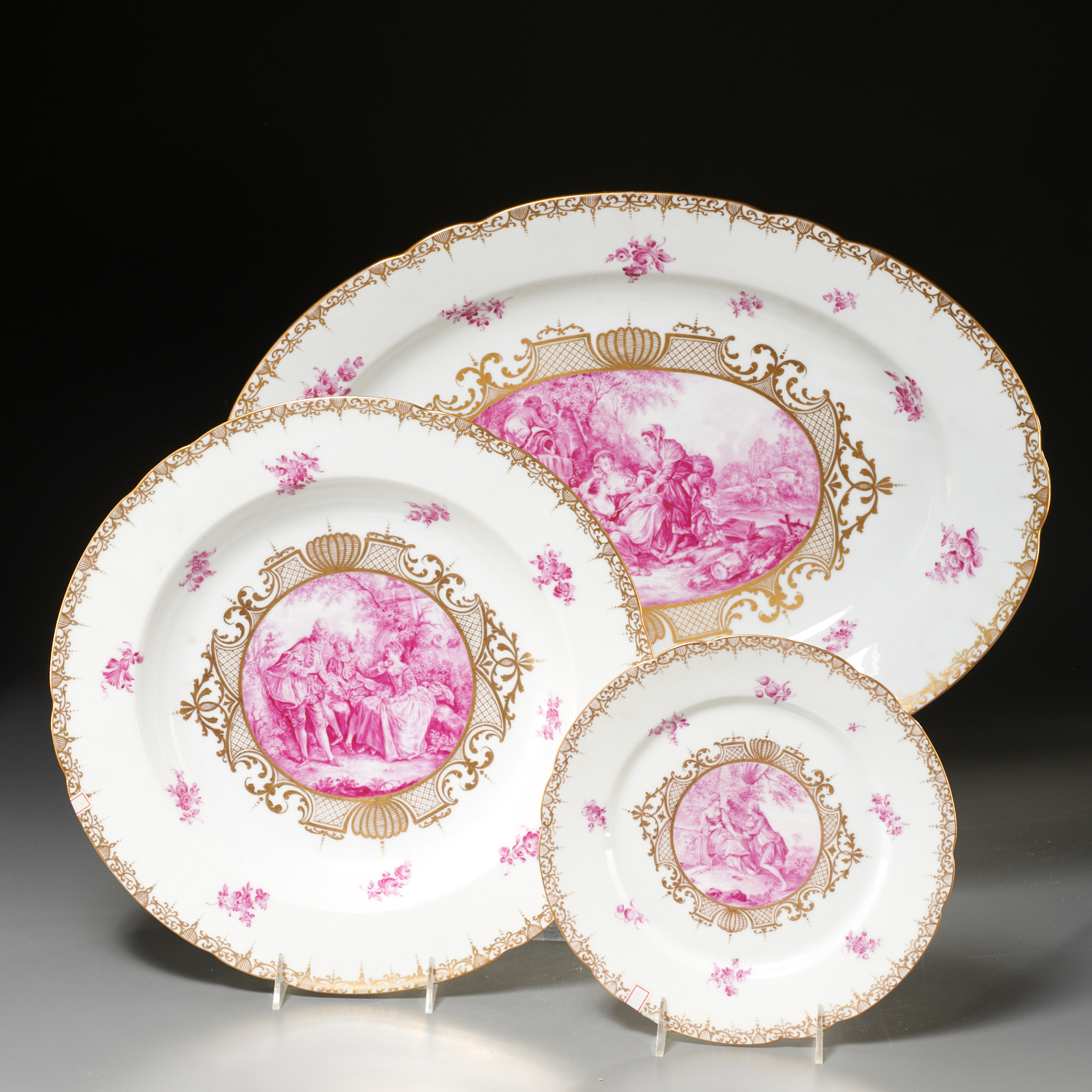 (3) ANTIQUE LUDWIGSBURG PORCELAIN