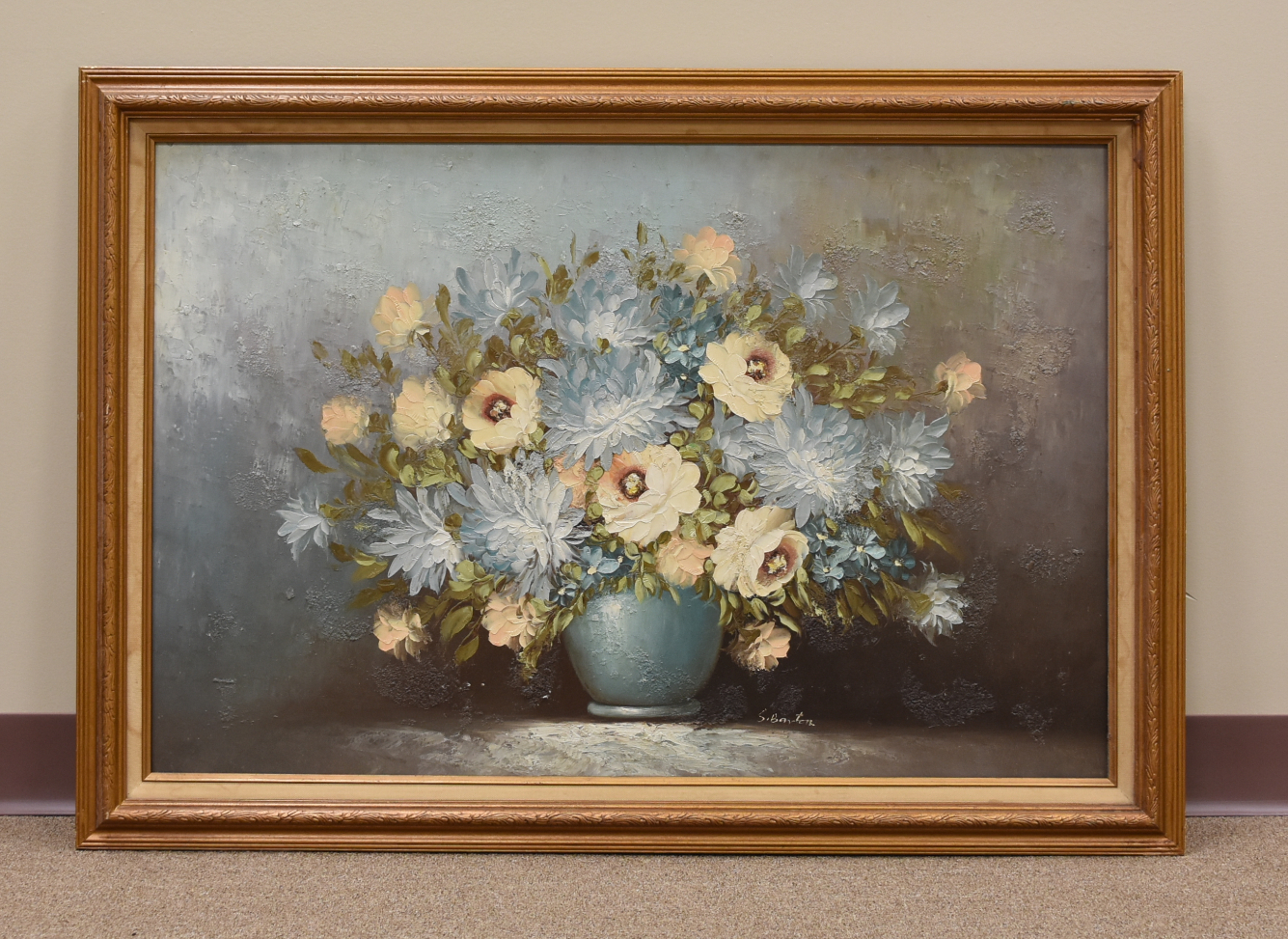 OIL PAINTING ON CANVAS OF FLOWER 2cec7c