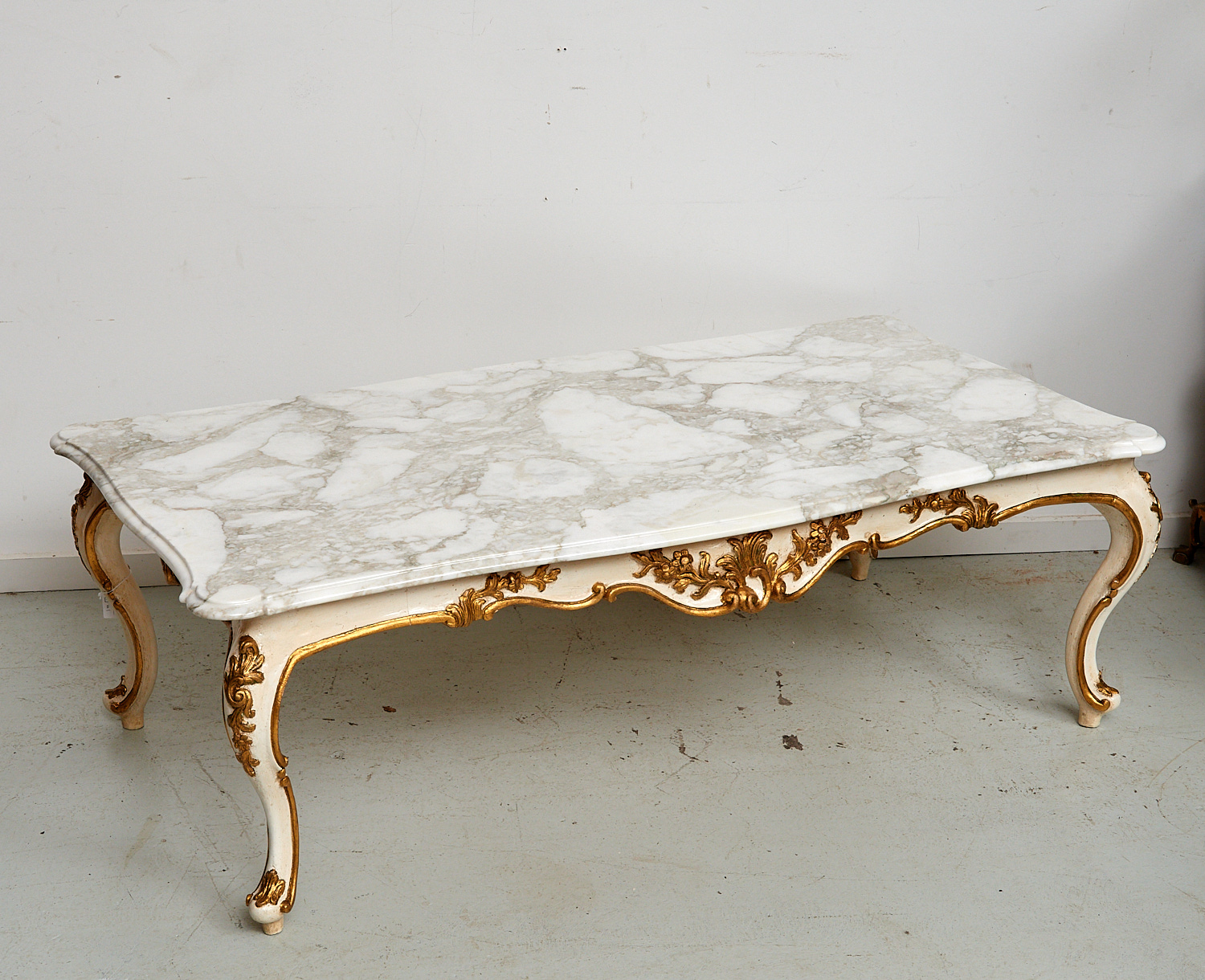 LOUIS XV STYLE PAINTED MARBLE TOP 2cecde