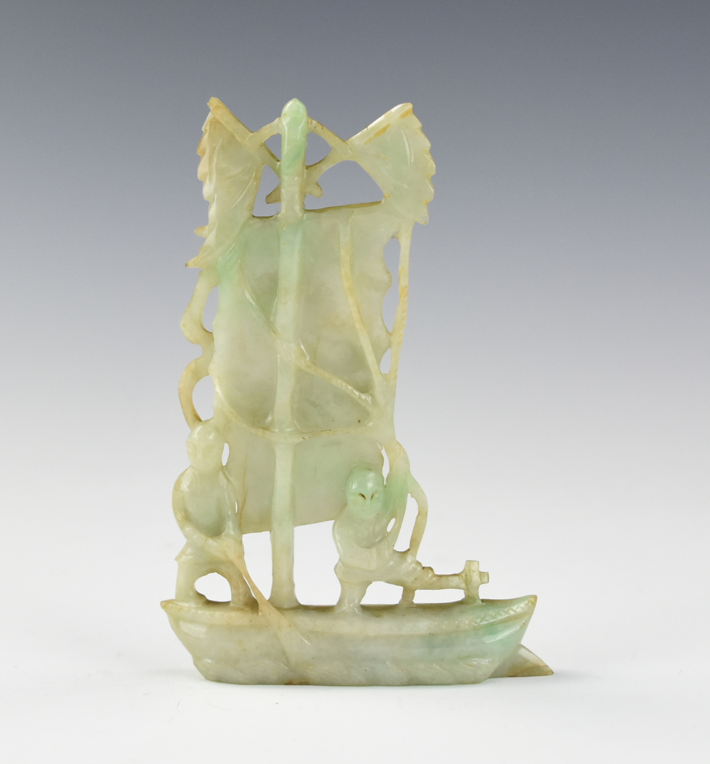 CHINESE JADEITE CARVING OF SAILBOAT 2ced46