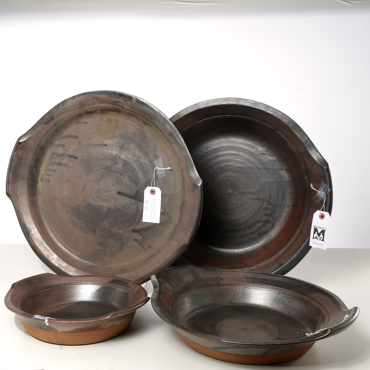 R. BOWER, SET (4) GLAZED FLAMEWARE