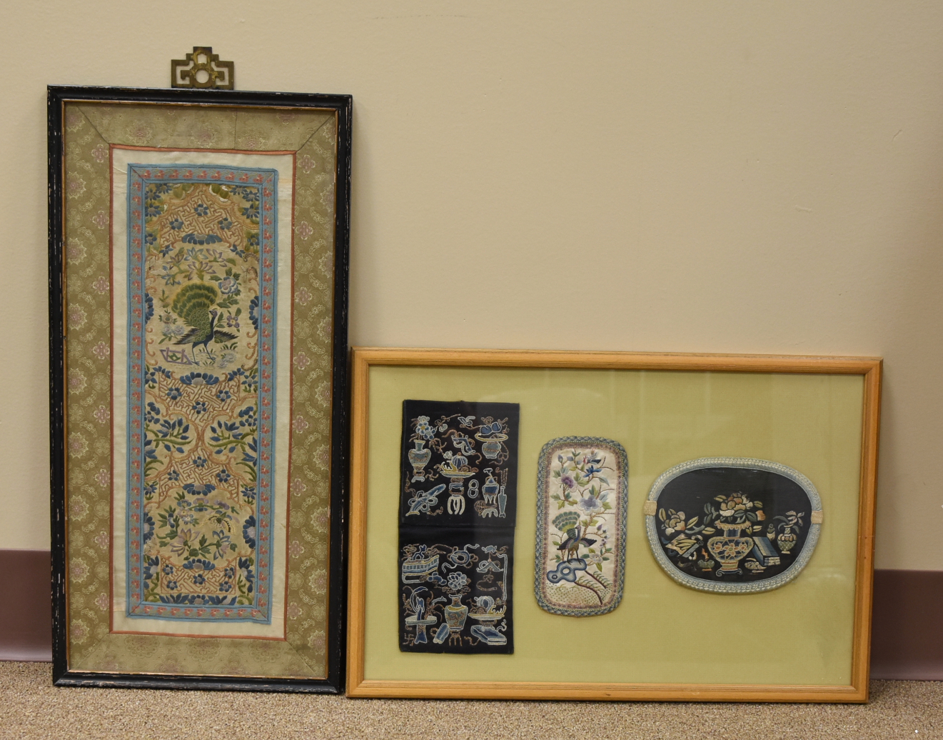 TWO CHINESE EMBROIDERIES W FRAMES  2ced57