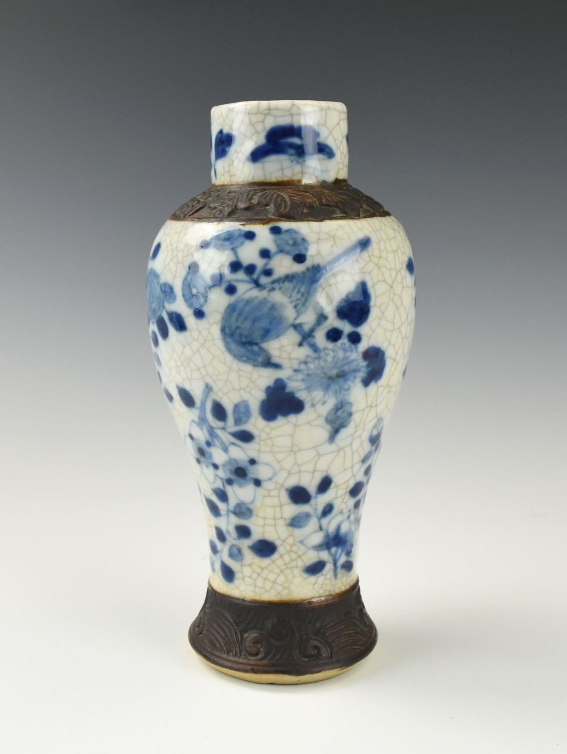 CHINESE BLUE & WHITE GE GLAZED