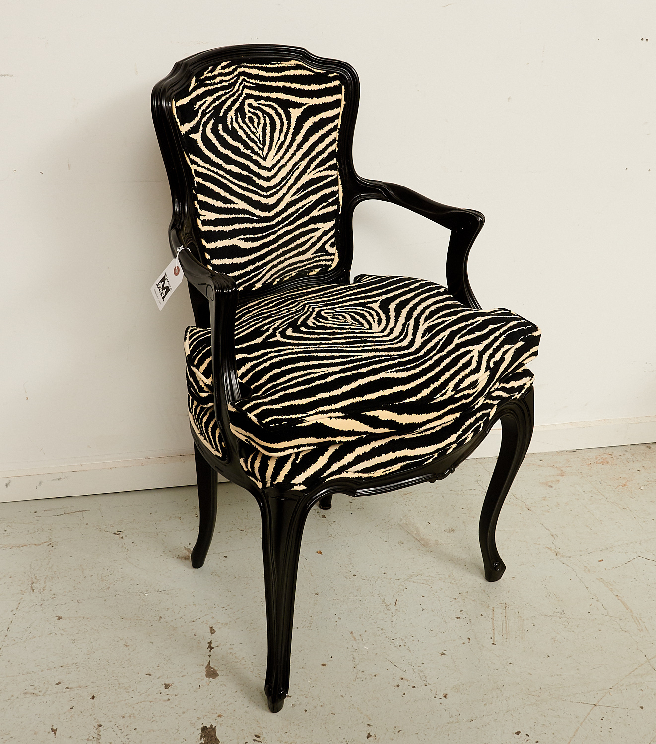 LOUIS XV STYLE BLACK LACQUER ZEBRA