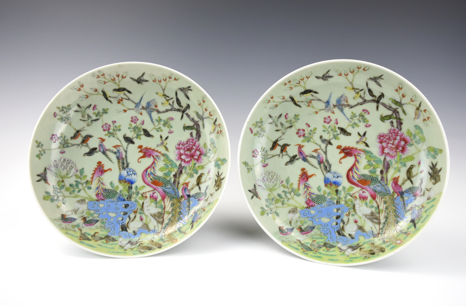 PAIR CHINESE CELADON FAMILLE ROSE 2cee30