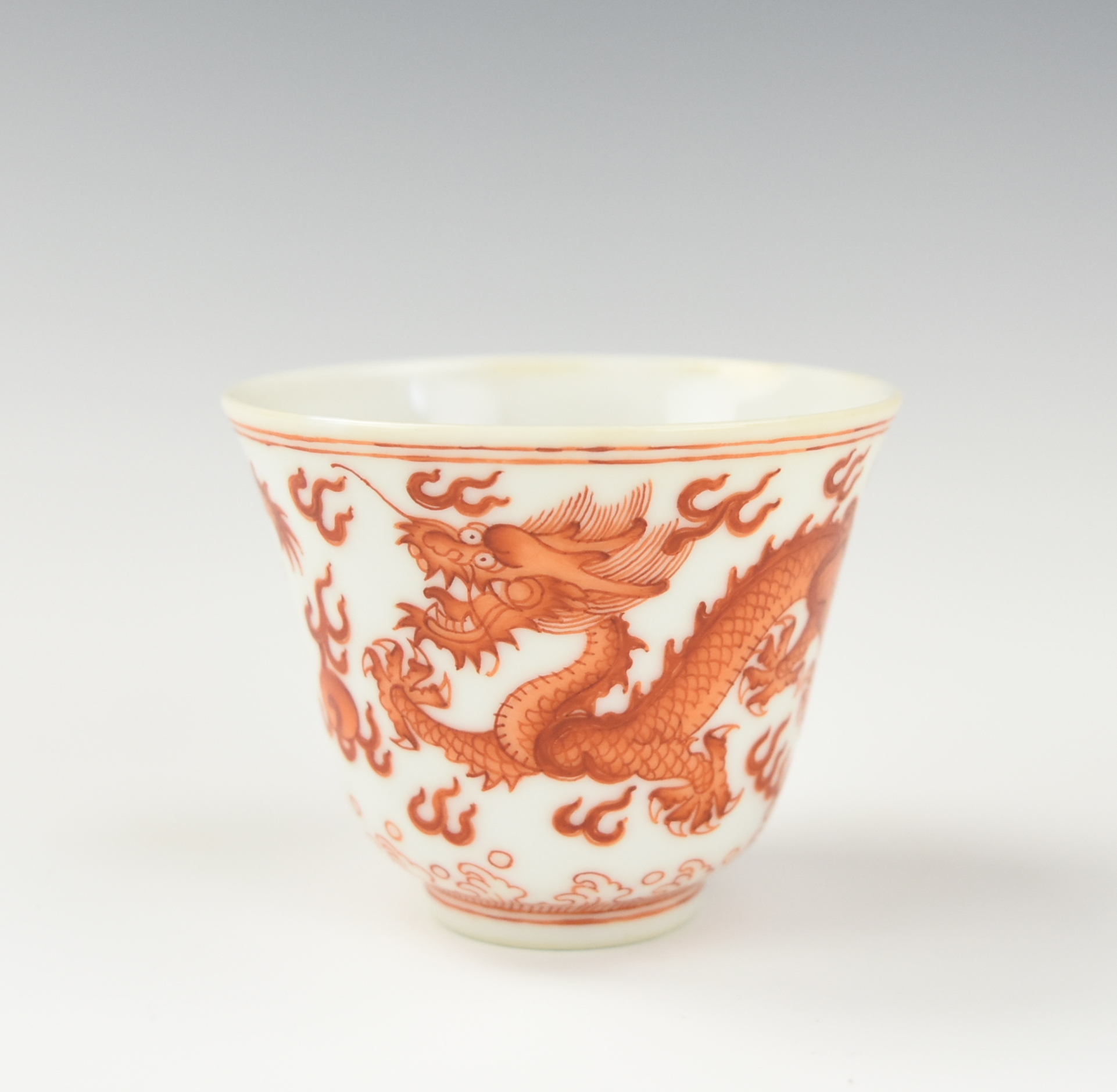 CHINESE IRON-RED DRAGON CUP W/