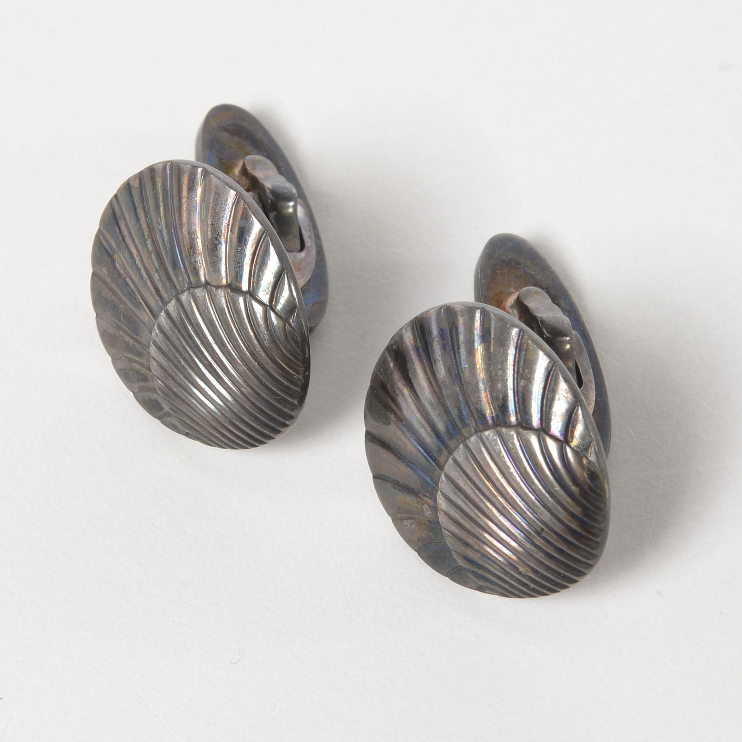 GEORG JENSEN, PAIR STERLING SHELL