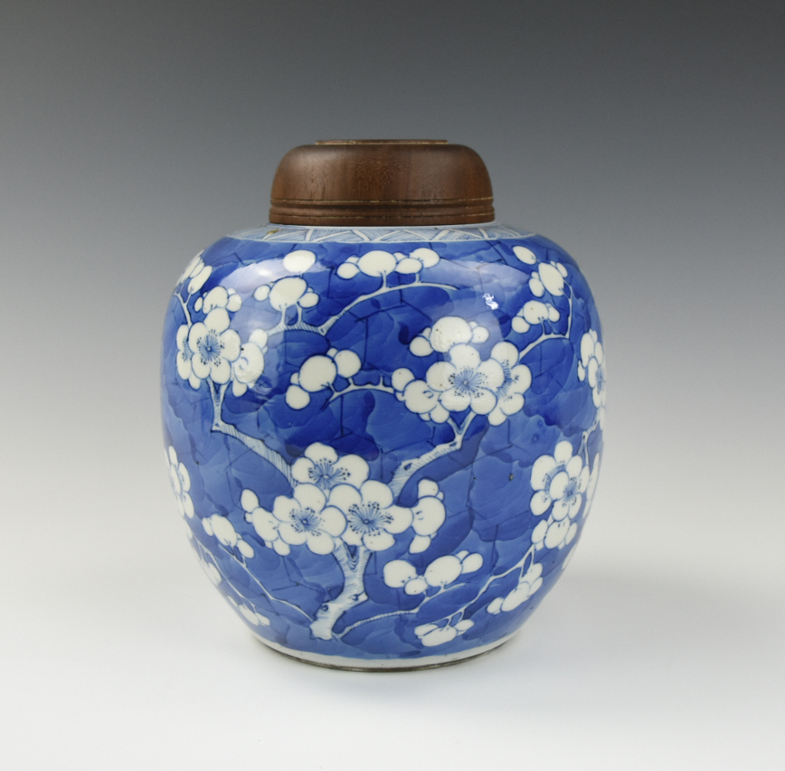 CHINESE BLUE WHITE PRUNUS JAR 2ceef3