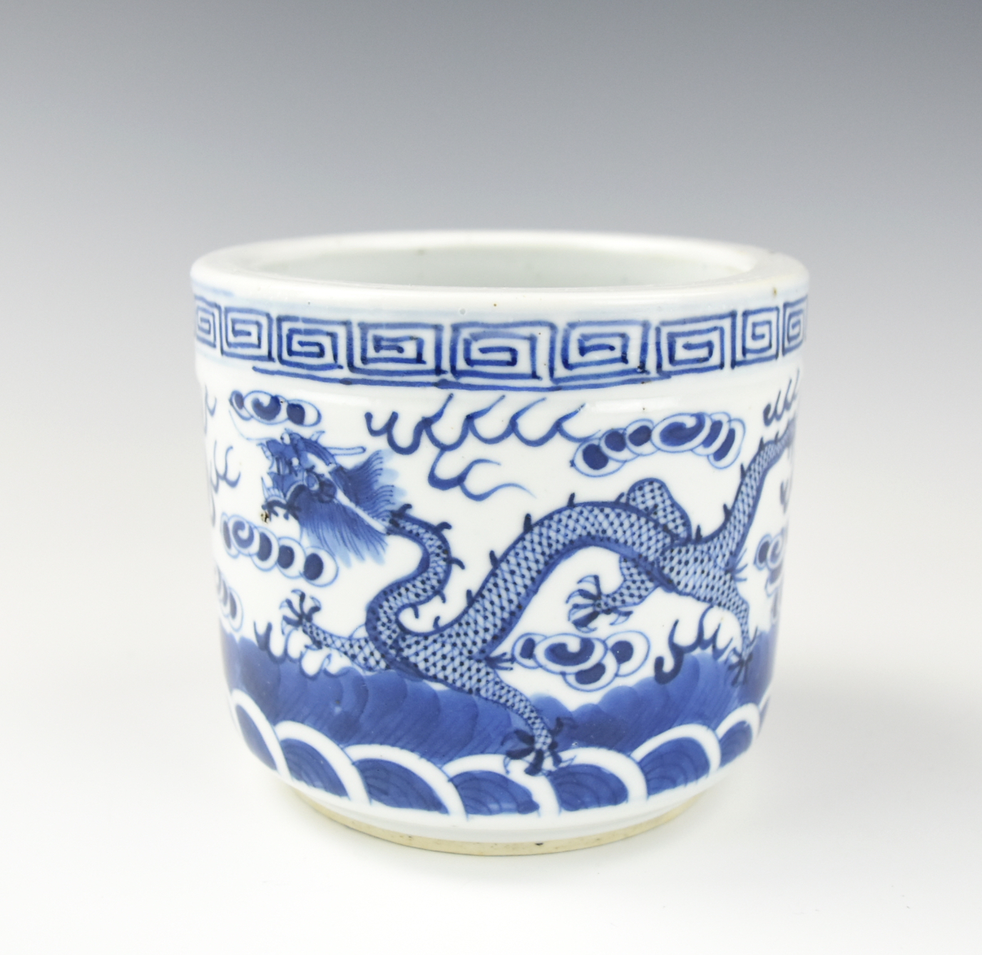 CHINESE BLUE WHITE DRAGON CENSER  2ceef8