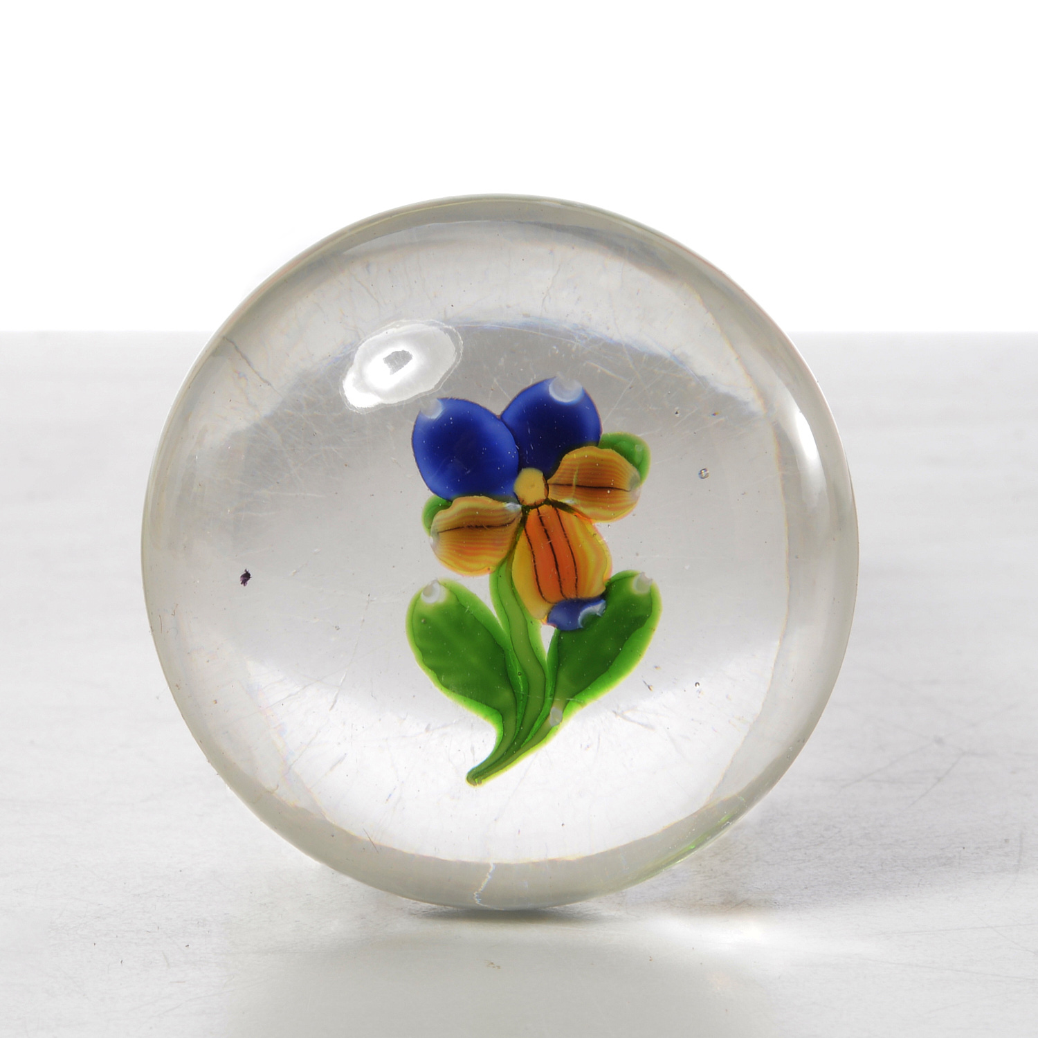 SAINT LOUIS GLASS PANSY PAPERWEIGHT 2cef61