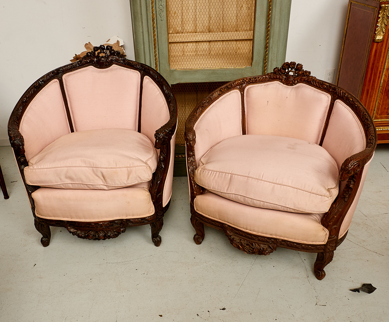 NEAR PAIR LOUIS XV STYLE CARVED