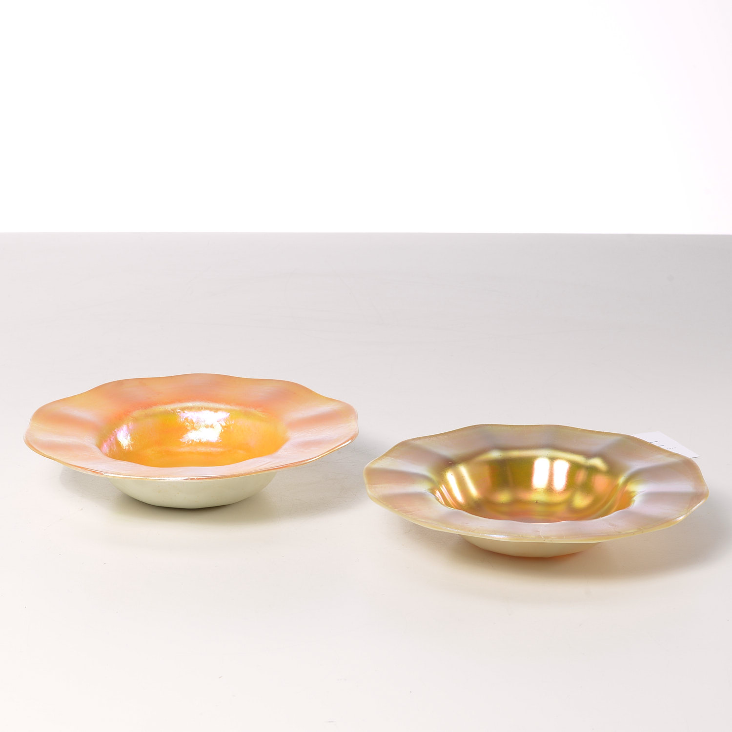 (2) FAVRILE TYPE GLASS BOWLS, INCL.