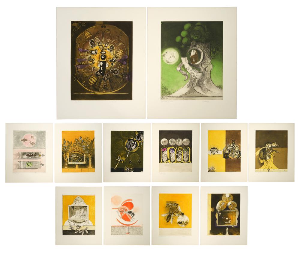 GRAHAM SUTHERLAND BEES 12 ETCHINGS