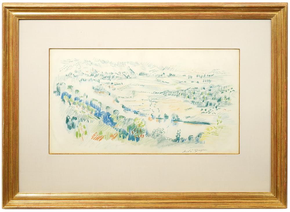 ANDRE MASSON PAYSAGE SIGNED PASTEL 2cf0a7