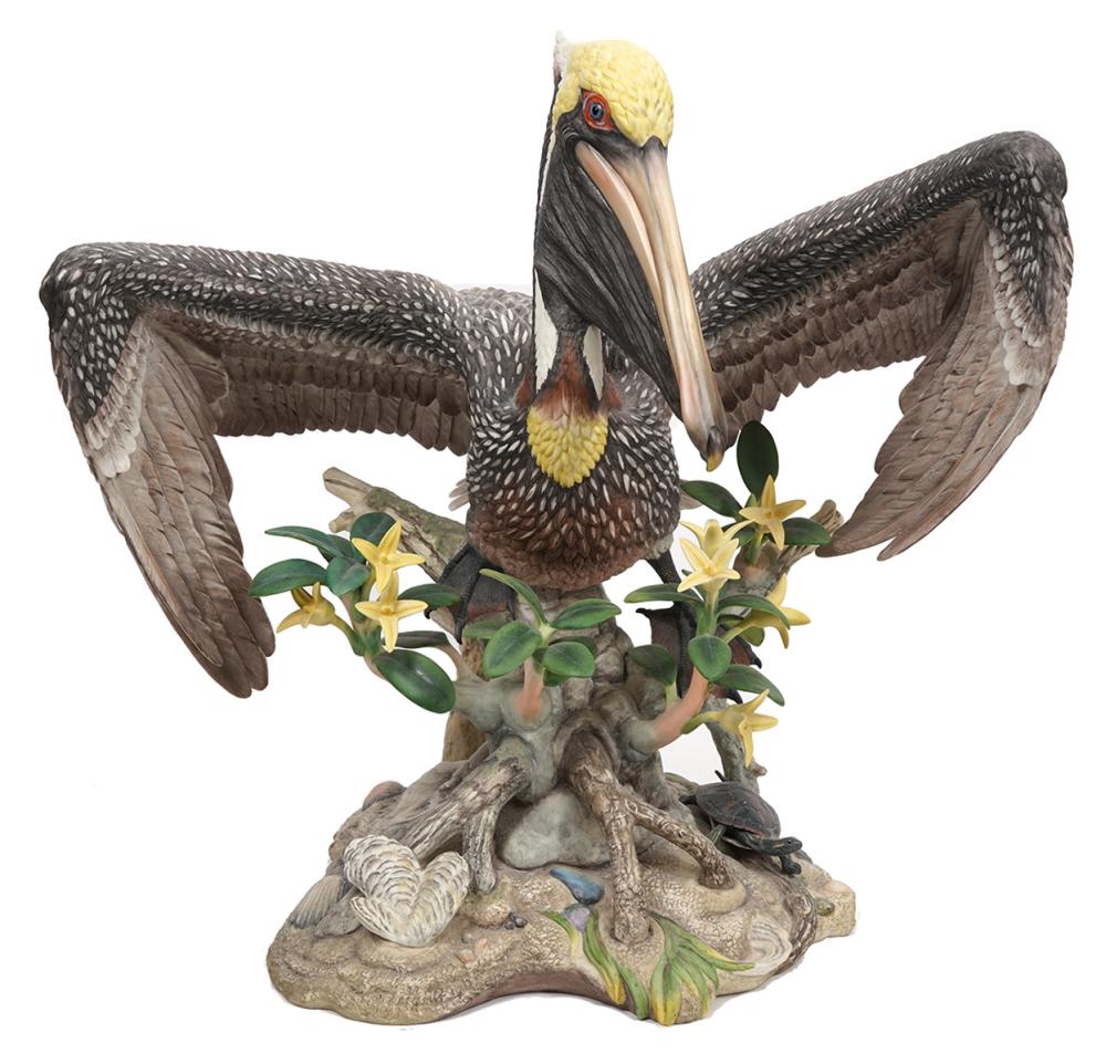 BOEHM BROWN PORCELAIN PELICAN WITH