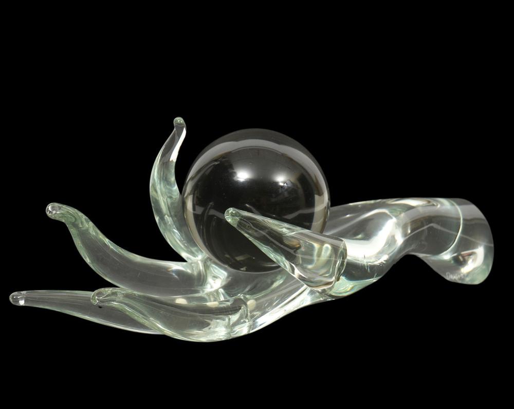 LIVIO SEGUSO GLASS HAND SCULPTURE