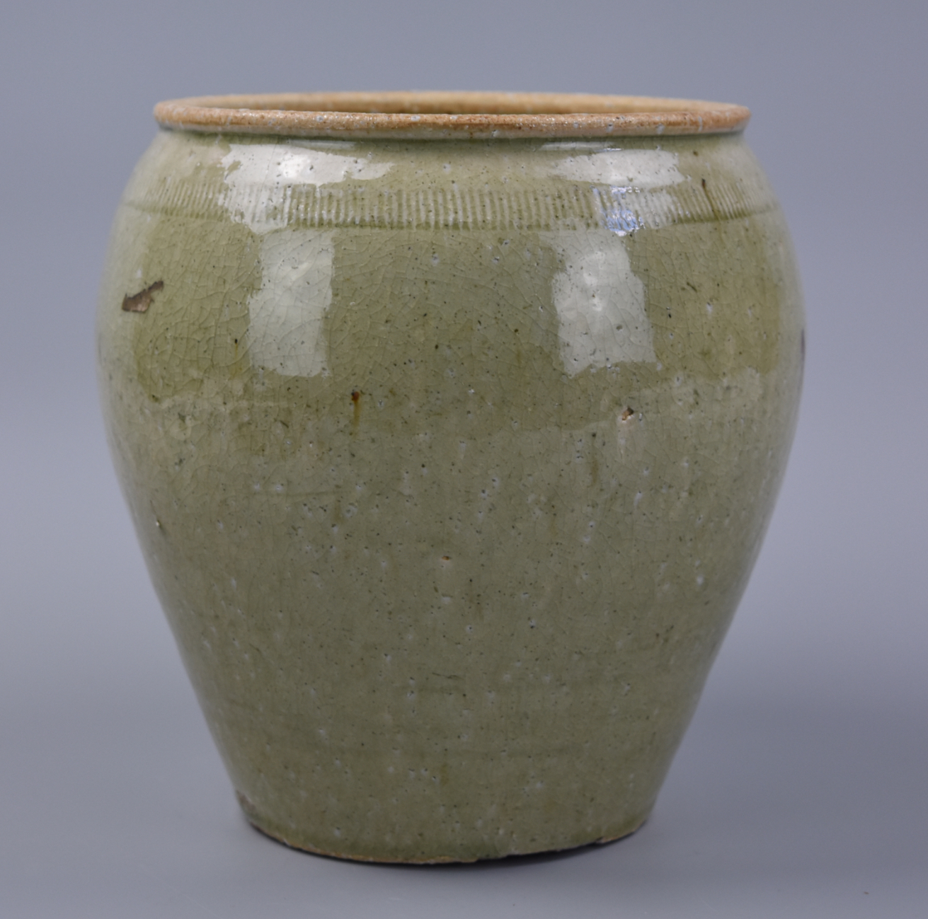 CHINESE CELADON GLAZED JAR ,QING