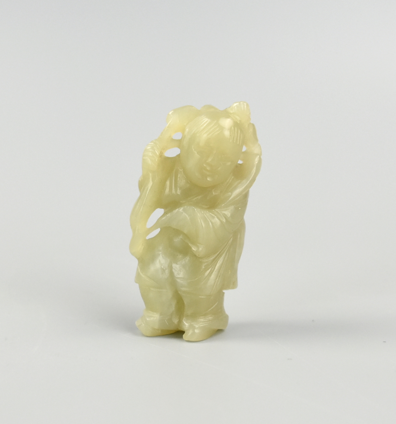 CHINESE HETIAN JADE CARVING BOY 2cf1c8