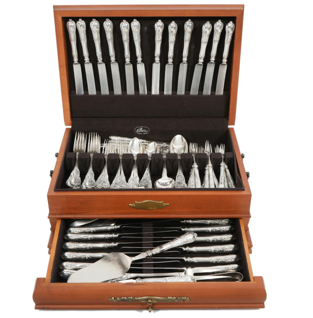 113 PCS FRENCH SILVER FLATWARE 2cf1ed