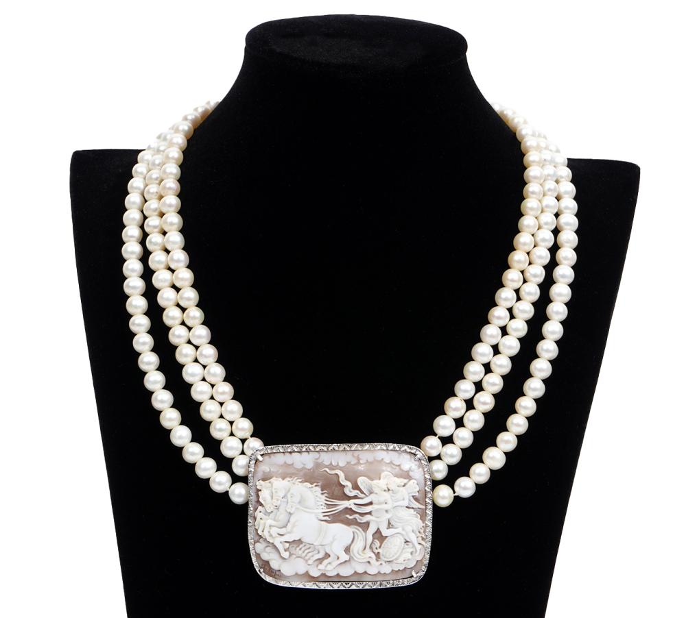 CAMEO PEARL 18K WG SITO NECKLACE18K 2cf260