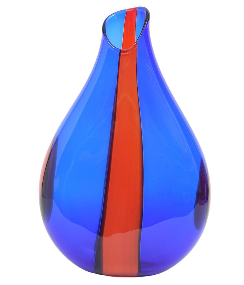 SEGUSO MURANO ART BLUE & RED ART GLASS