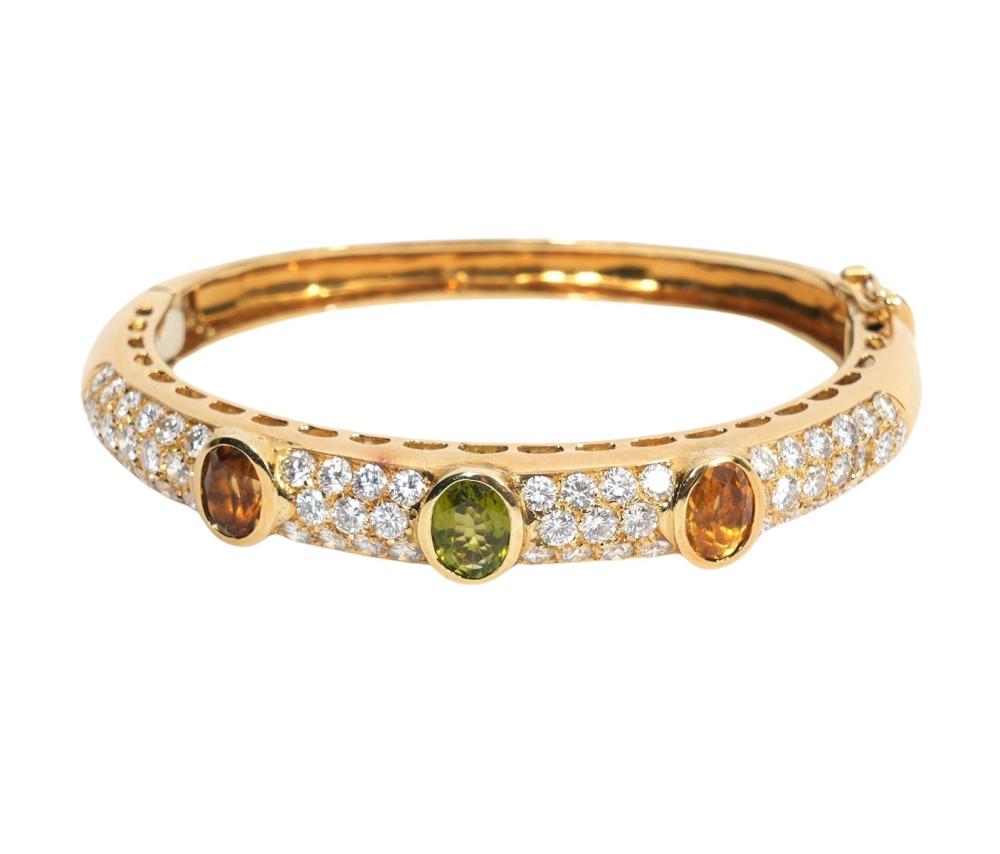 DIAMOND CITRINE PERIDOT 18K 2cf2e0