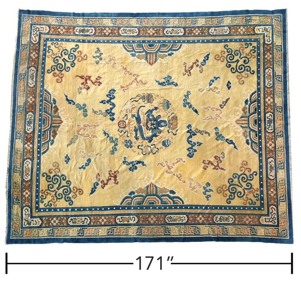 CHINESE PEKING WOOL AND SILK RUGChinese 2cf335