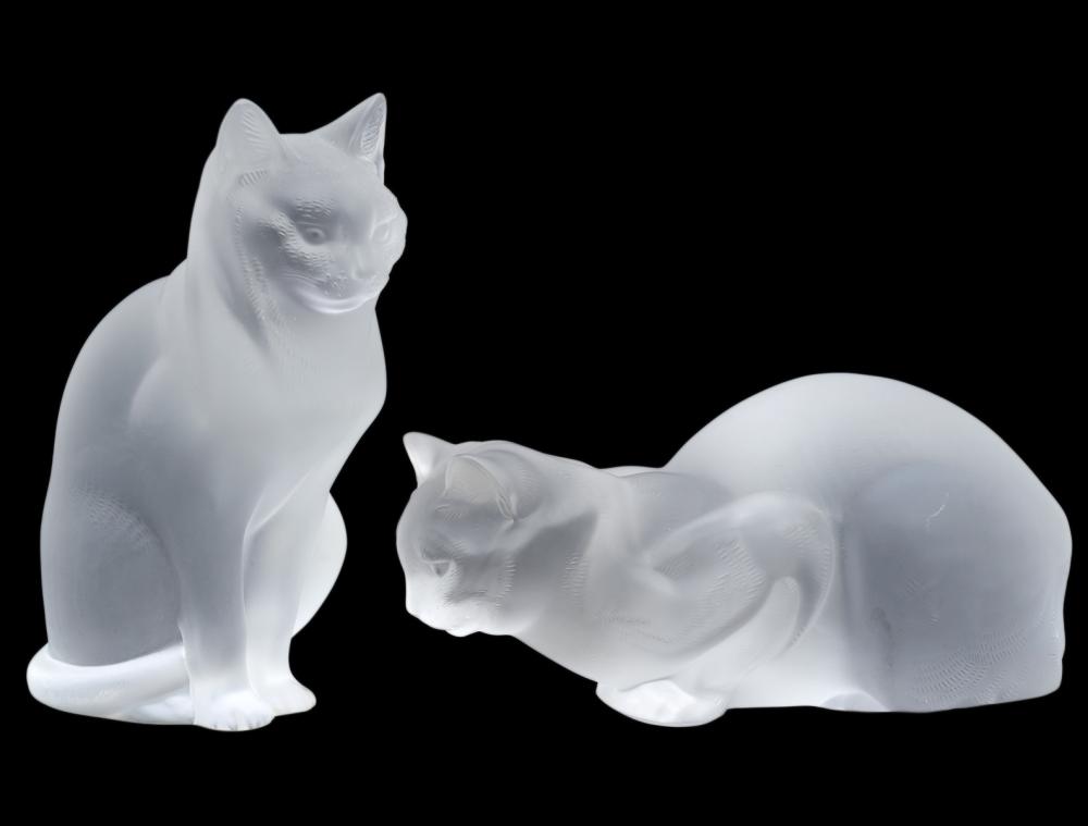 LALIQUE CHAT ASSIS & CHAT COUCHE