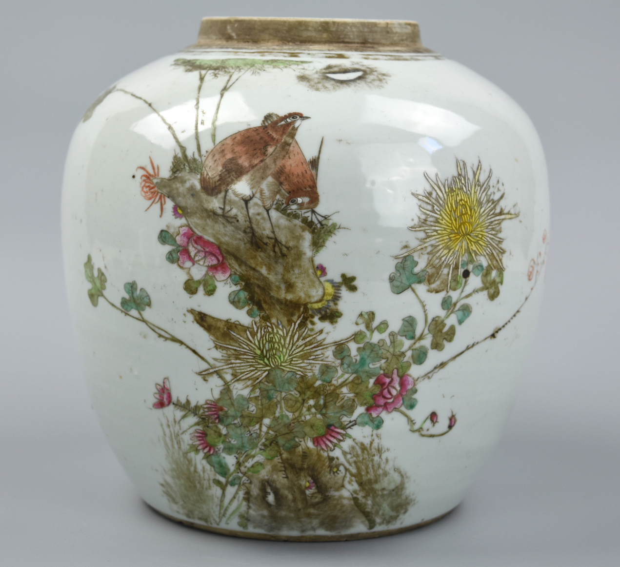 CHINESE QIANJIANG ENAMEL JAR W/