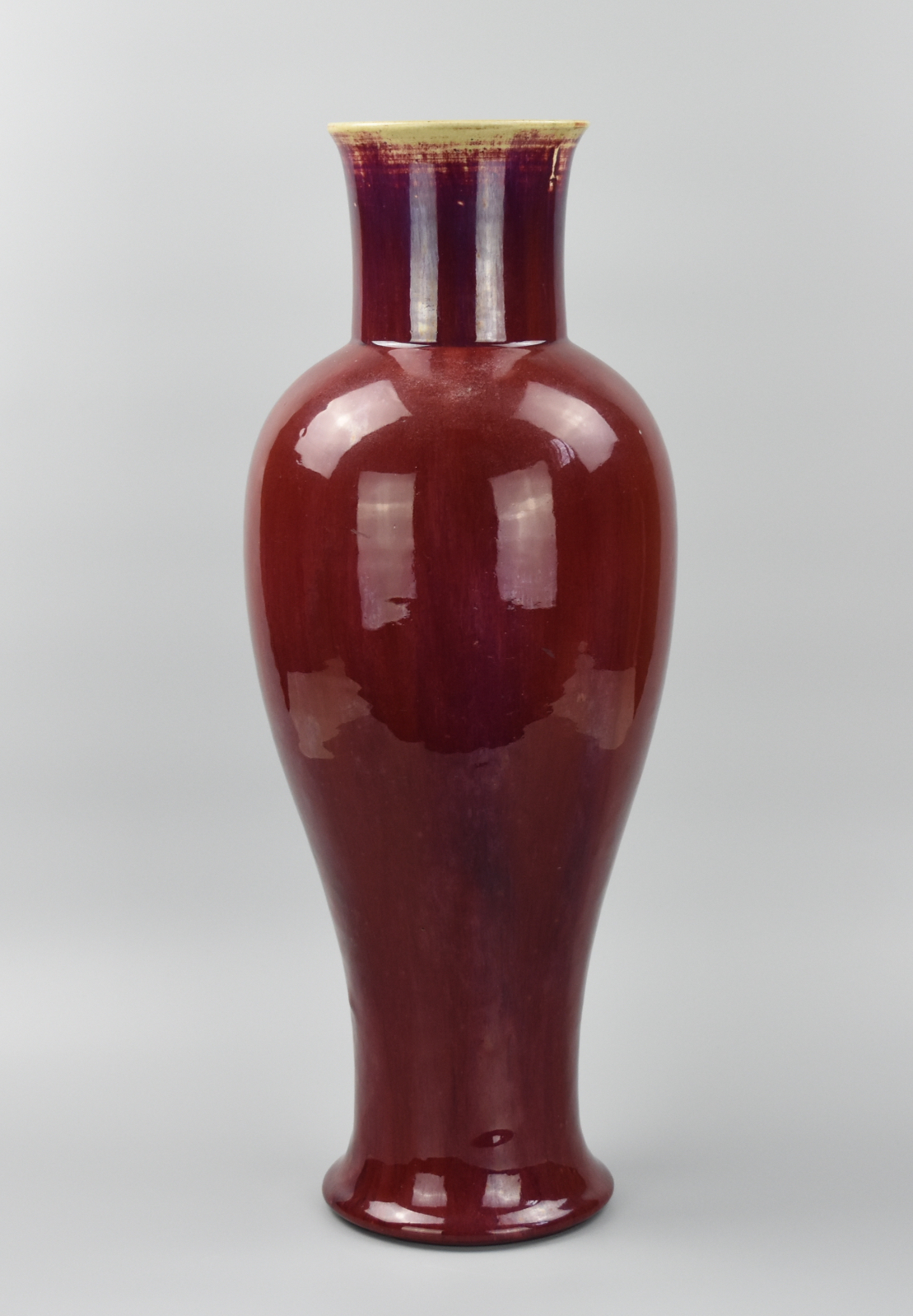 TALL CHINESE RED FLAMBE GLAZED 2cf49e