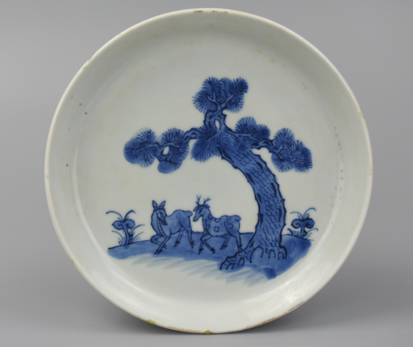 CHINESE BLUE & WHITE PLATE W/ PAIR