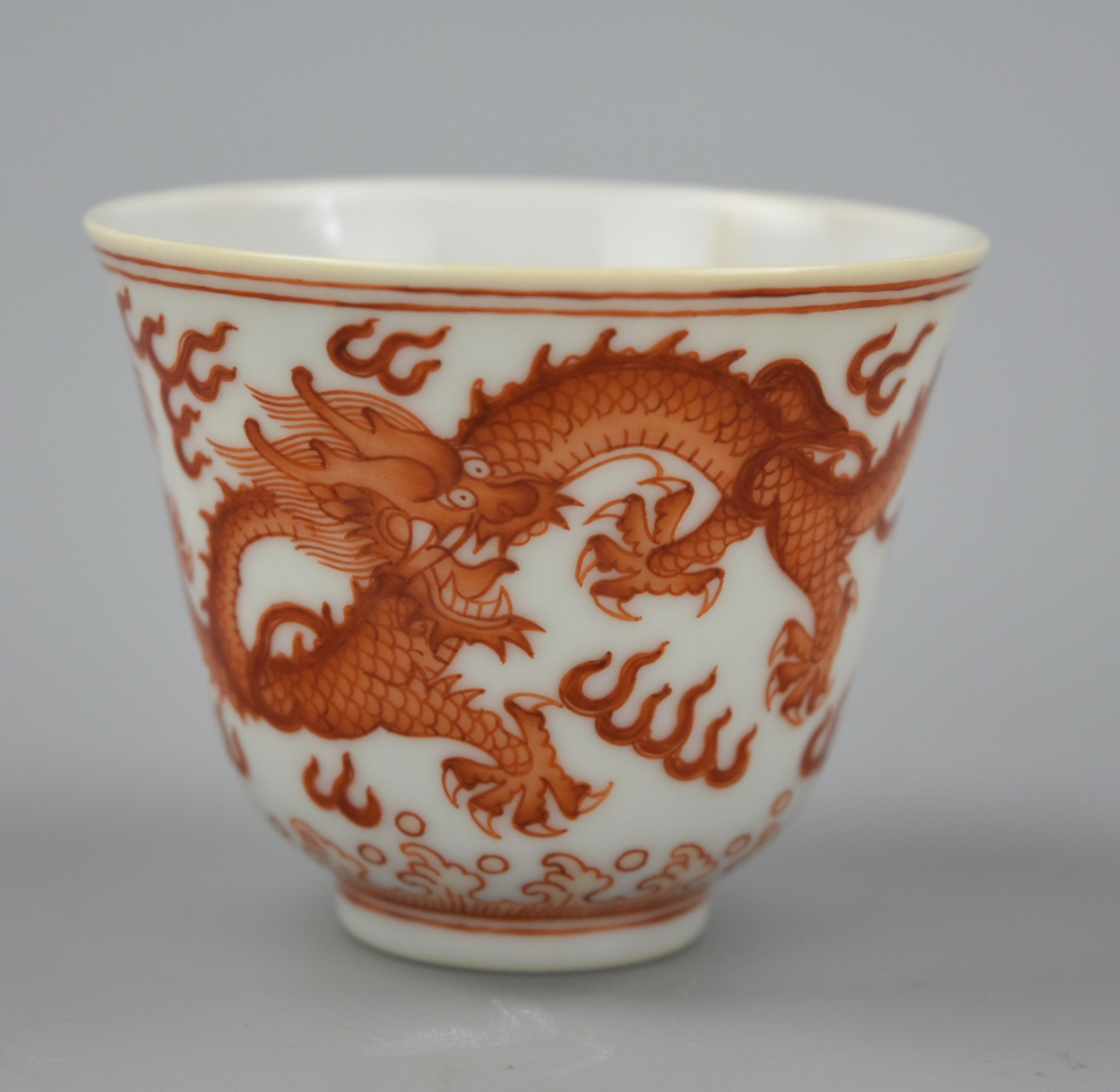 CHINESE IRON RED DRAGON CUP W  2cf55f