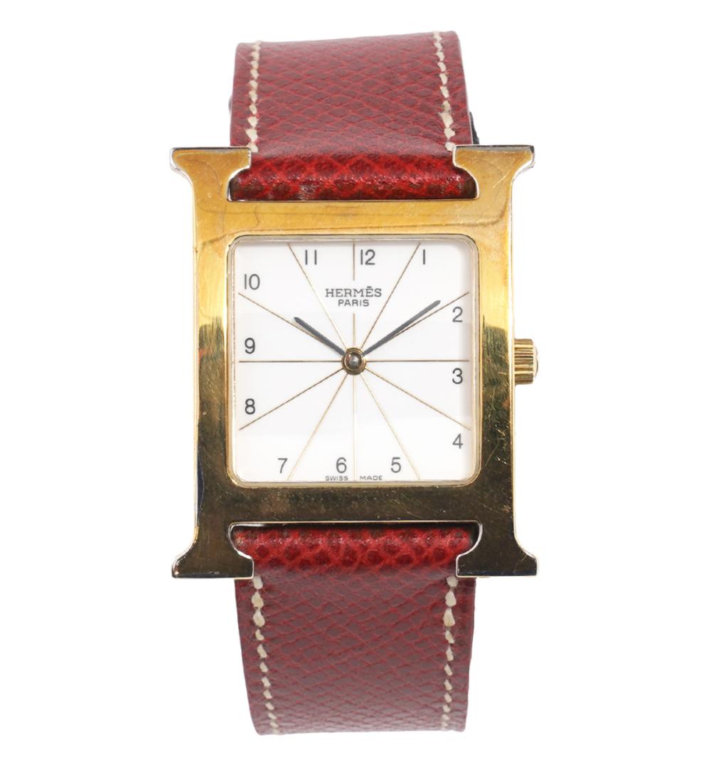HERMES 'H WATCH' GOLD PLATED STAINLESS