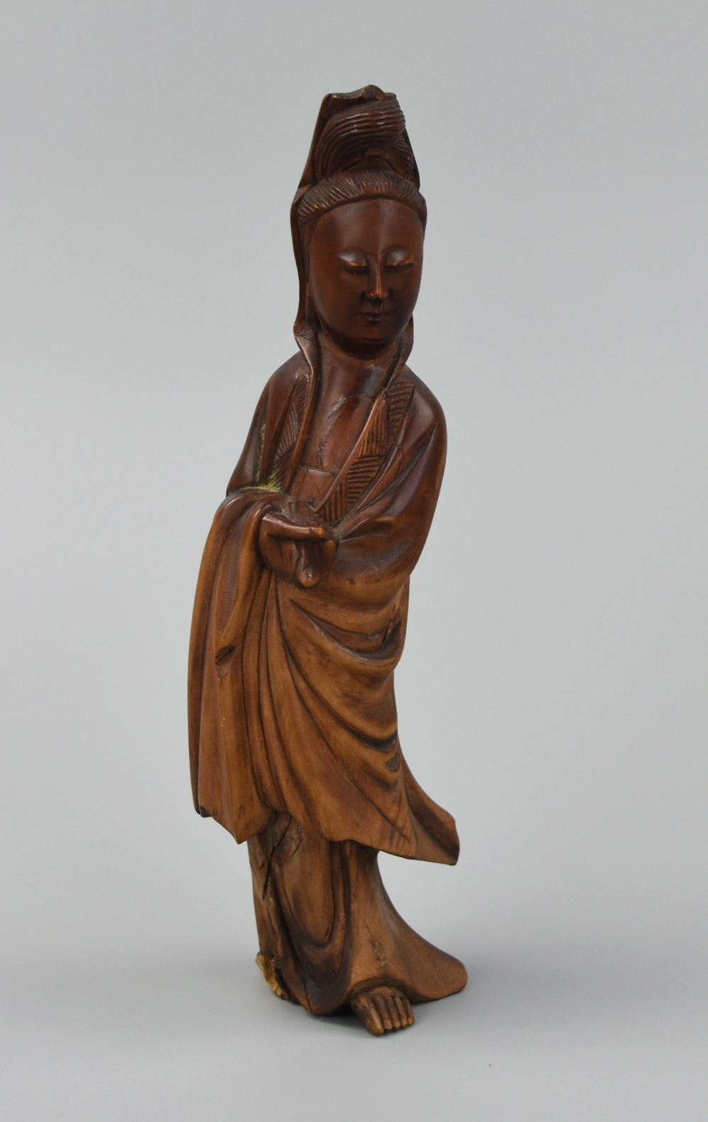 CHINESE CARVED HUANGYANG WOOD GUANYIN 2cf5df
