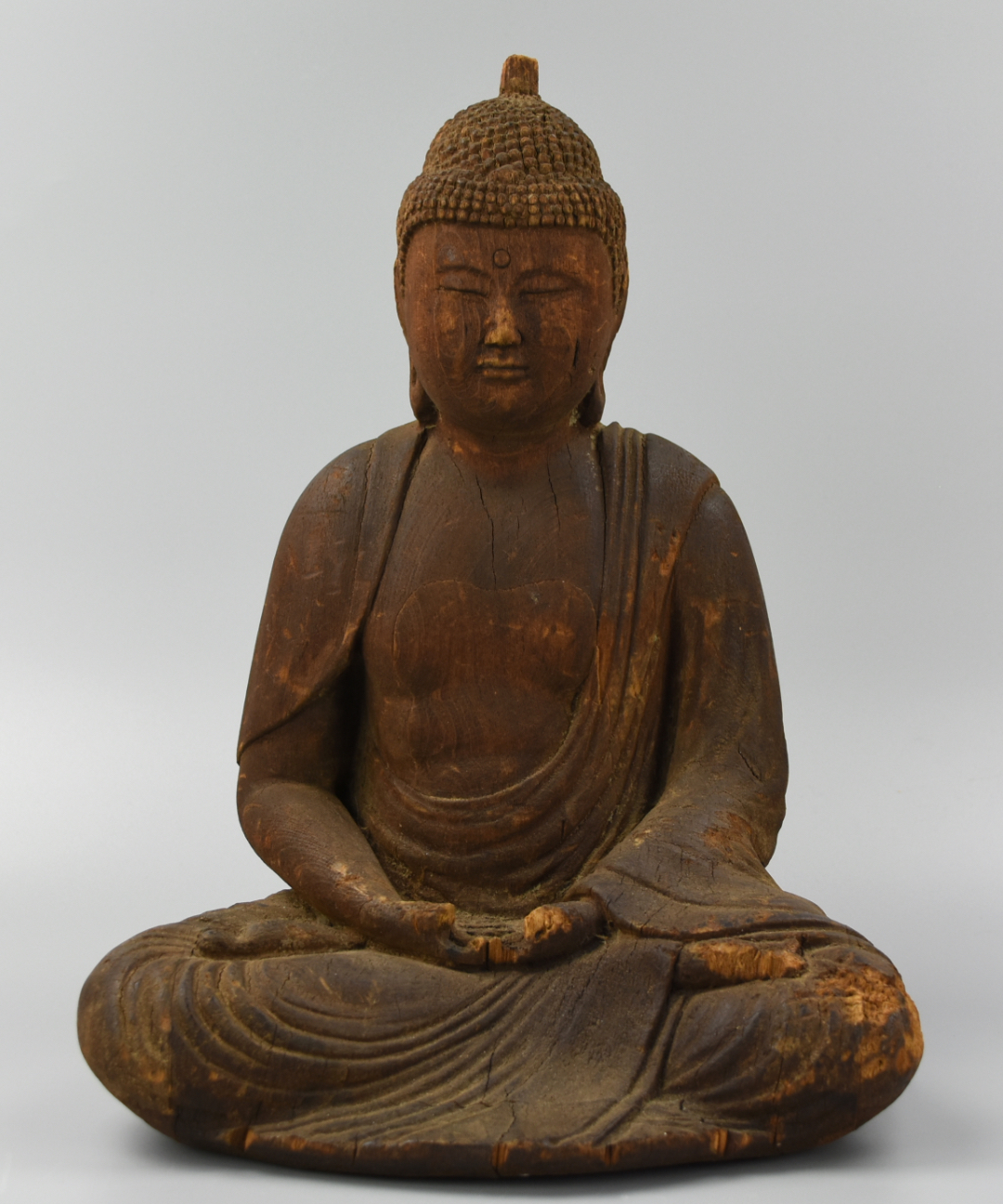 WOOD CARVING OF SEATED MEDITATING 2cf5fd