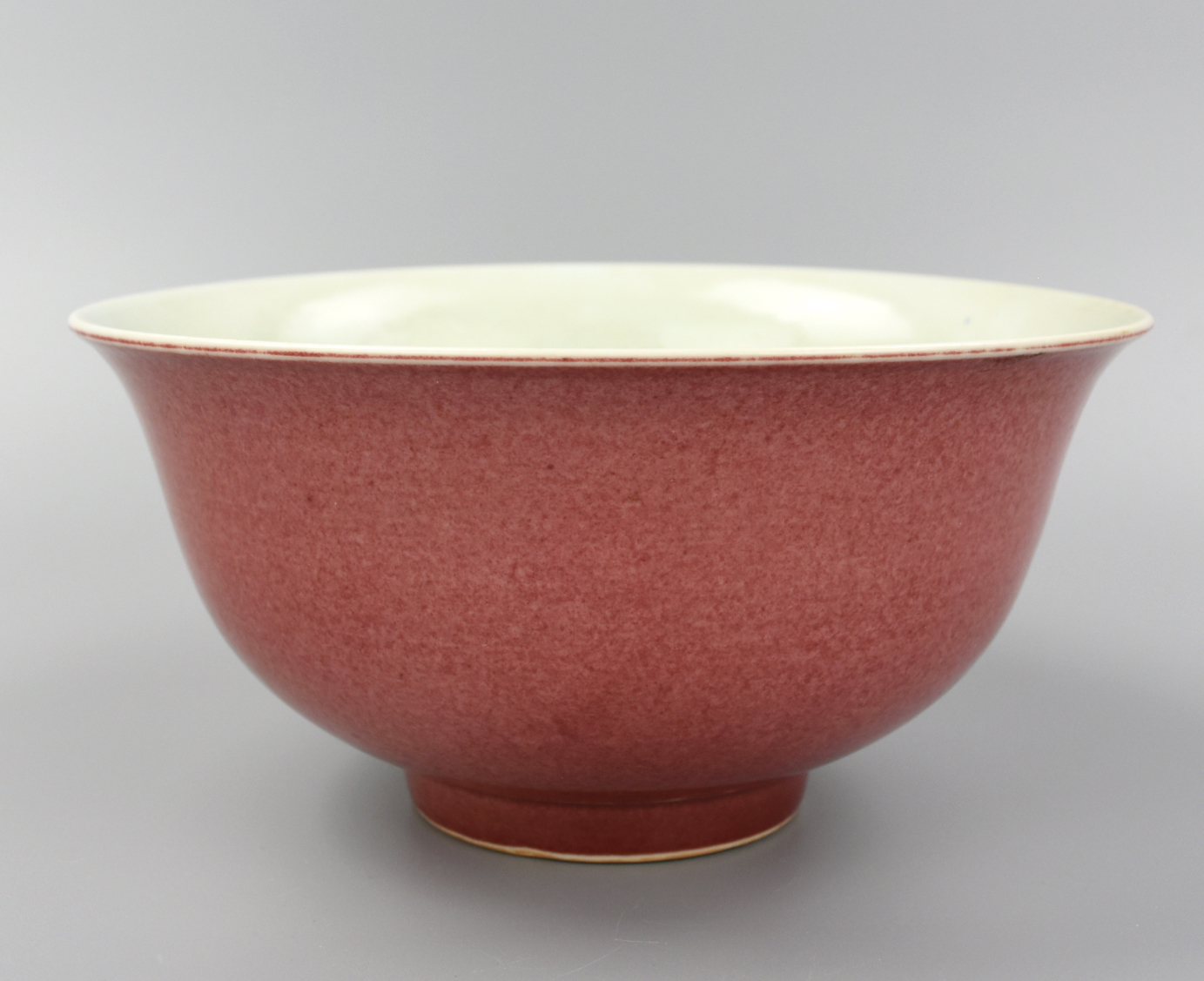 LARGE CHINESE RED GLAZED BOWL W  2cf609