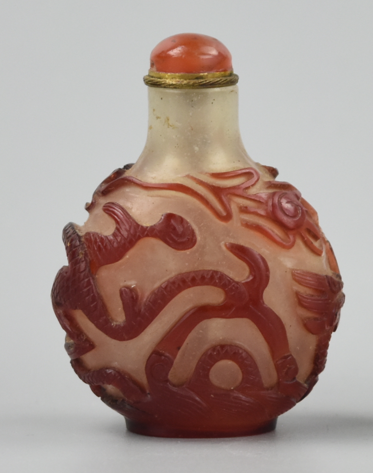 CHINESE COLORED GLASS SNUFF BOTTLE QING 2cf626