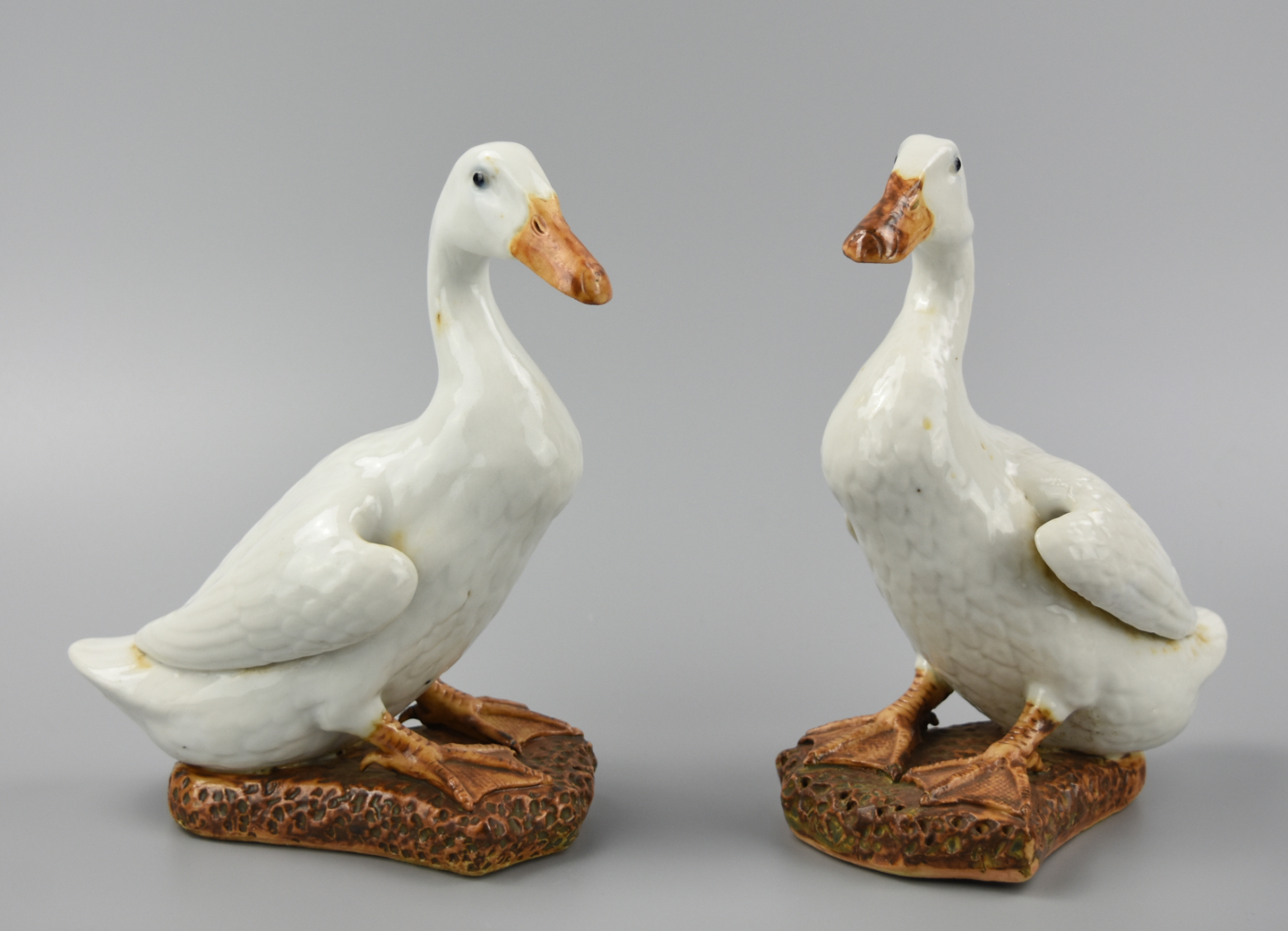 PAIR OF CHINESE WHITE GLAZED GOOSE 19TH 2cf66b