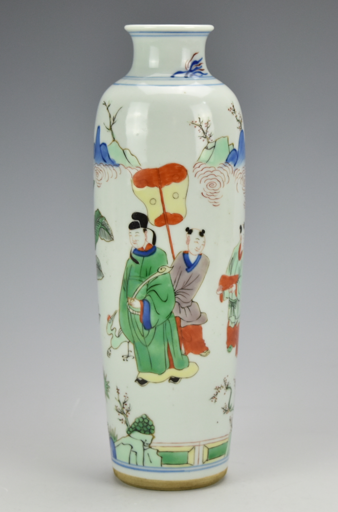 CHINESE FAMILLE VERTE FIGURAL VASE 19 20TH 2cf684