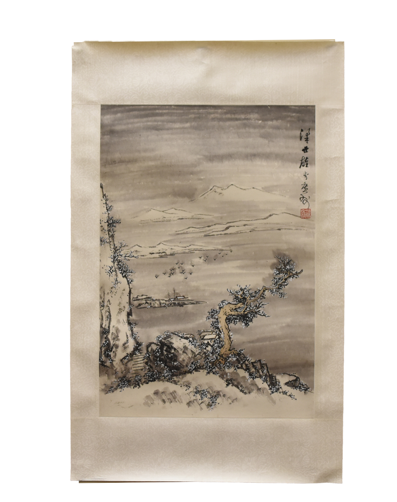 CHINESE SEASIDE VILLAGE PAINTING 2cf692