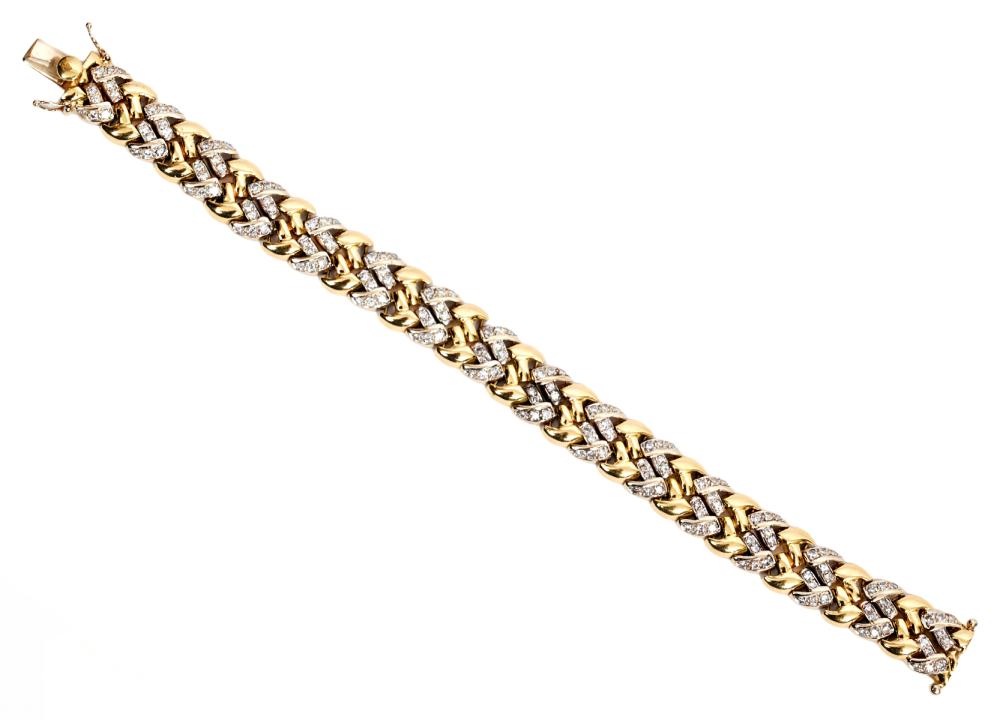 CHEVRON PAVE DIAMOND 18K TWO TONE