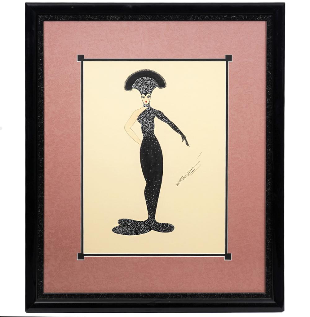 ERTE ART DECO SIGNED GOUACHERomain 2cf72a