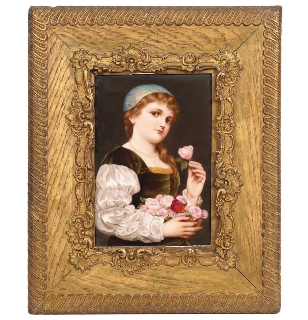 KPM PORCELAIN PLAQUE OF YOUNG GIRL