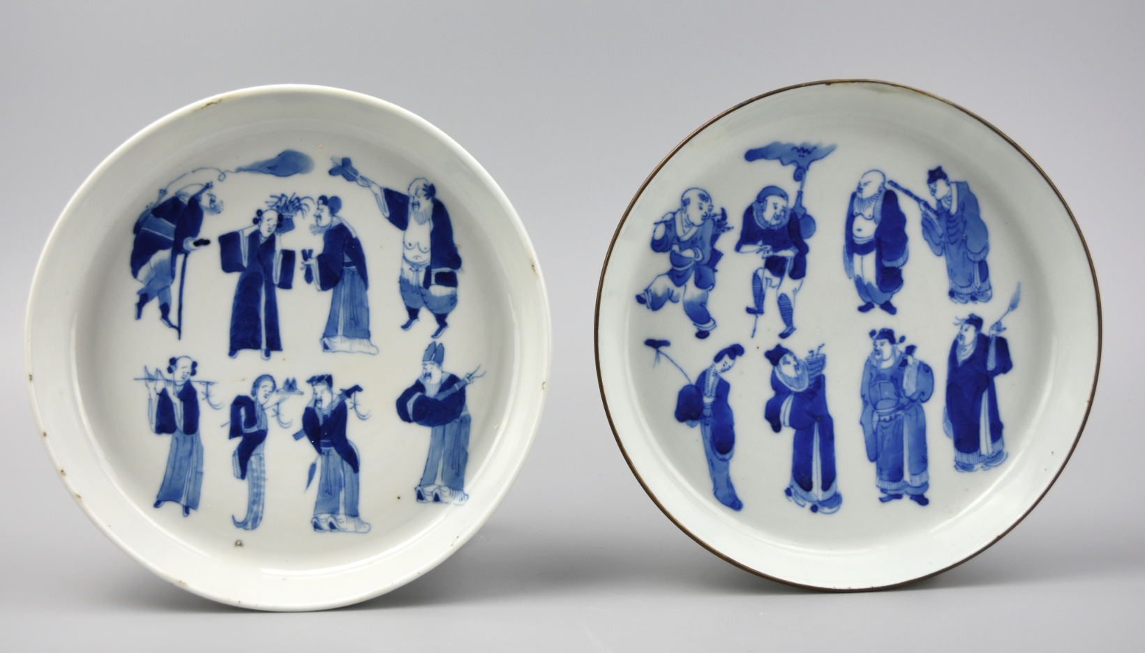 (2) CHINESE BLUE & WHITE PLATES