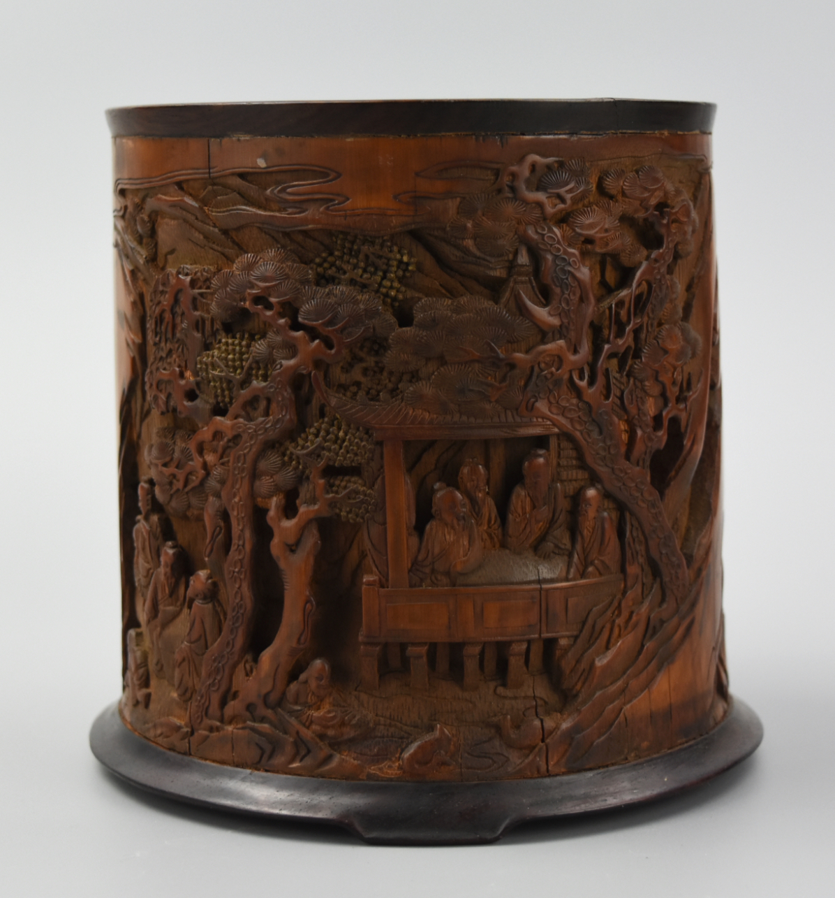 CHINESE BAMBOO CARVED BRUSHPOT 2cf828