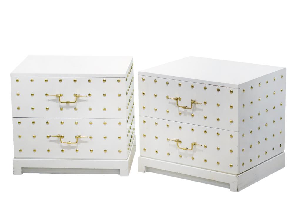 PAIR TOMMI PARZINGER STUDDED BEDSIDE