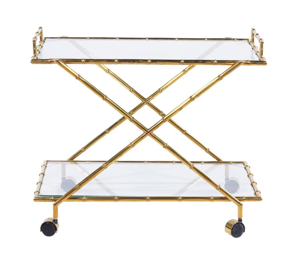 ITALIAN GLASS & BRASS BAMBOO BAR